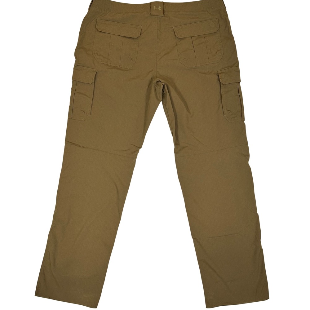 Under Armour Men Brown Tactical Ripstop Cargo Pants 42/37.5 Straight Leg Utility - Picture 4 of 9